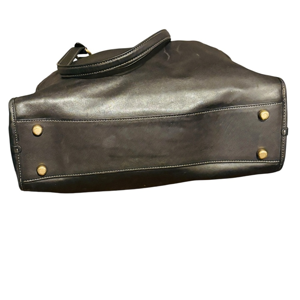 COACH Theo Tote Black Leather Shoulder Bag w/Golden Accents, Authentic. EUC - Picture 7 of 16